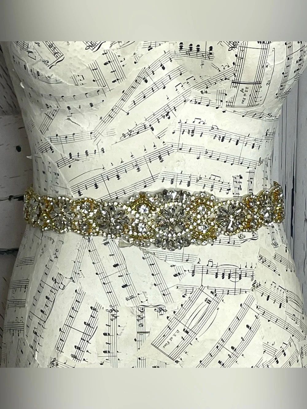Bridal Rhinestone Belt Tie